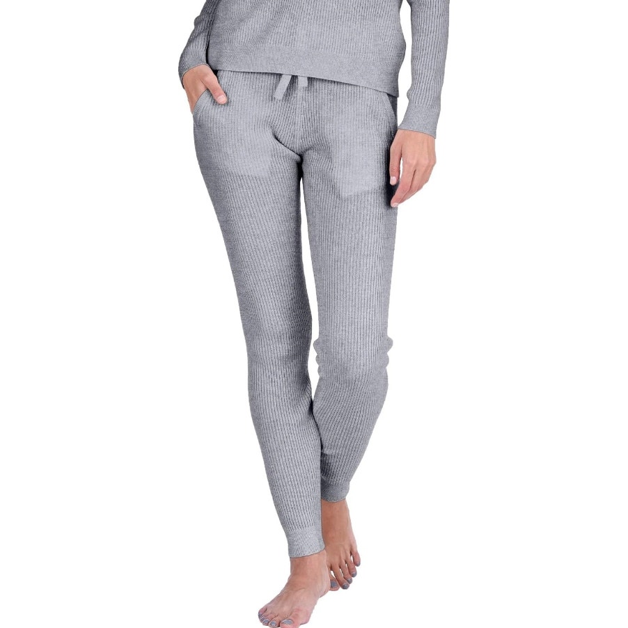 Nwt State Cashmere 100% Cashmere Ribbed Knit Sweat Pants Grey Size L Loungewear
